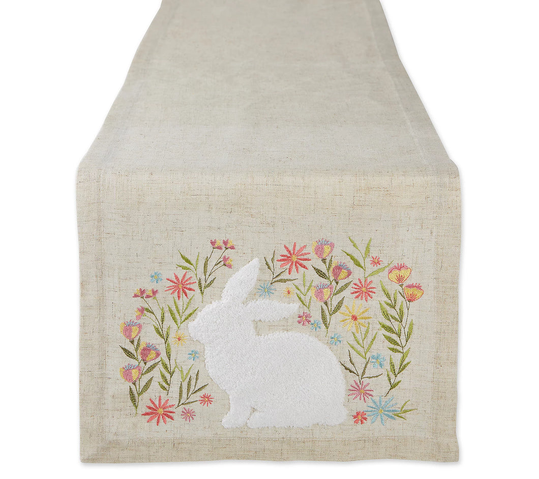 Spring Meadow Embroidered Table Runner - 14 X 70