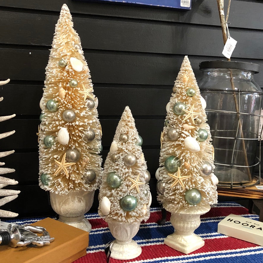 Frosted White Shell Christmas Tree, Medium