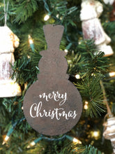 Load image into Gallery viewer, Rustic Metal Snowman Ornament
