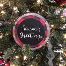 Load image into Gallery viewer, Red Plaid Season&#39;s Greetings Sign
