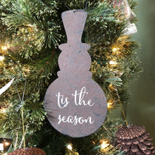 Load image into Gallery viewer, Rustic Metal Snowman Ornament
