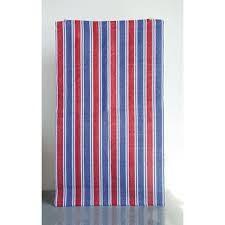Red and Blue Striped Rug