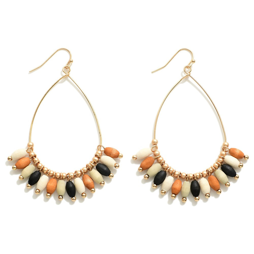 Teardrop Earrings with Milit-Colored Beads