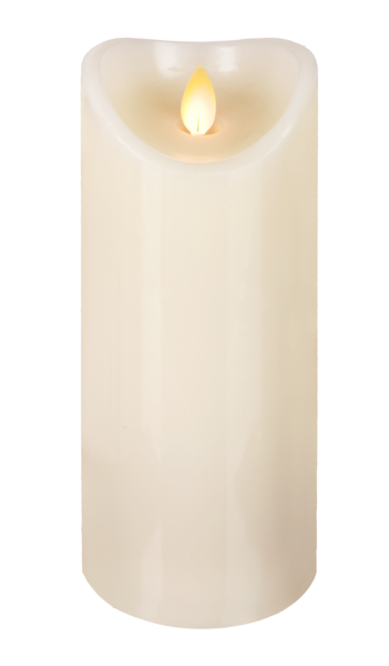 Ivory LED Wax Pillar Candle, 8”