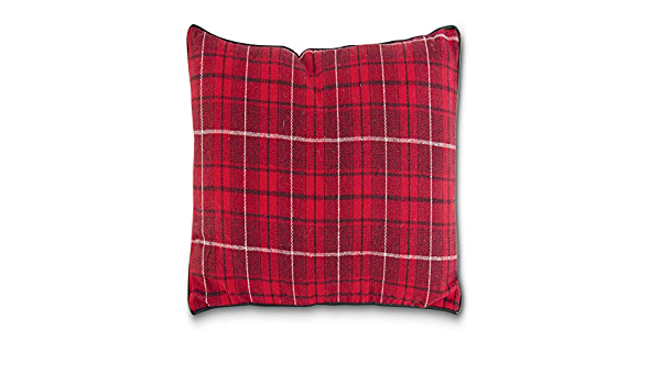 Red, Black & White Plaid Square Pillow