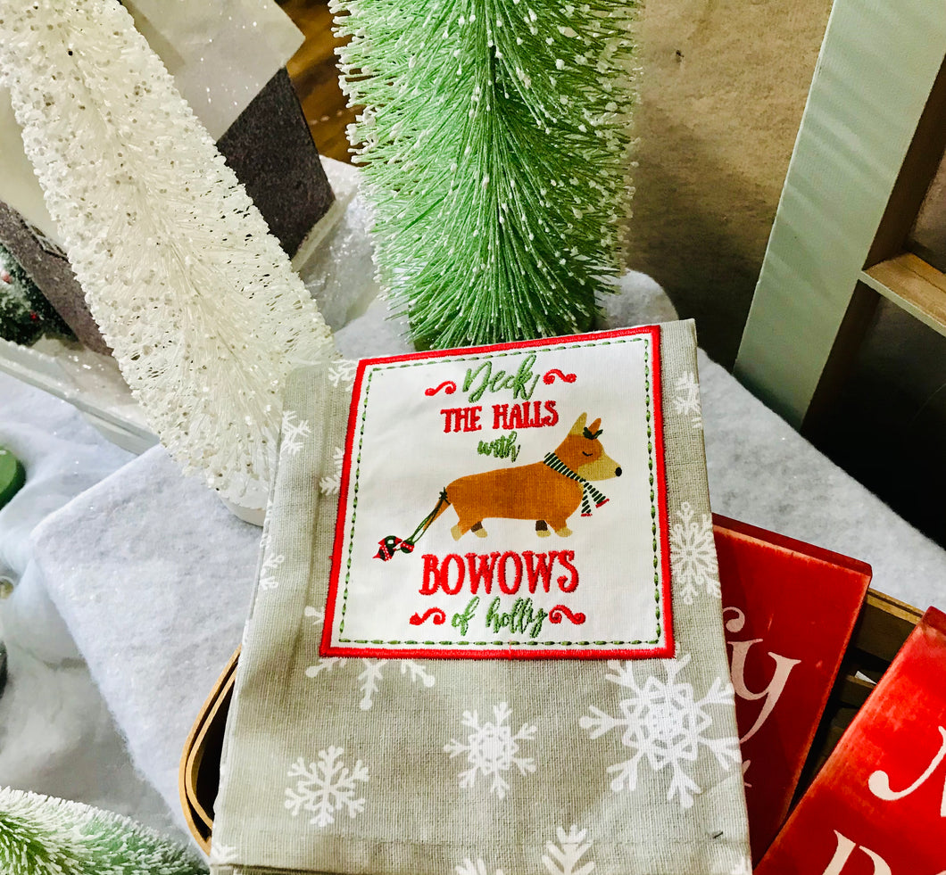 Deck the Halls with Bowows Kitchen Towel
