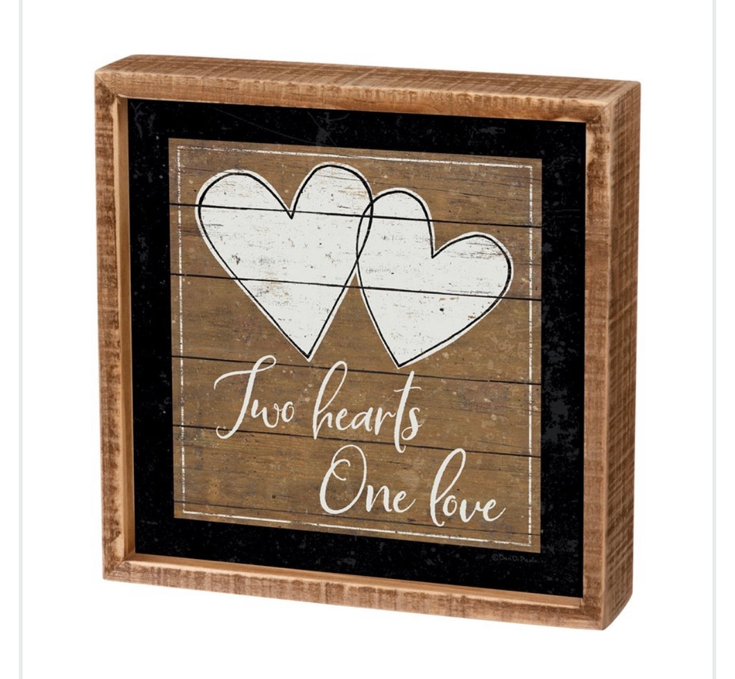 Two Hearts Box Sign
