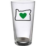 Heart in Oregon Pint Glass