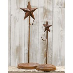 Rust & Black Finish Star Tabletop Wreath Stands