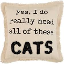 Yes washed canvas cat pillow